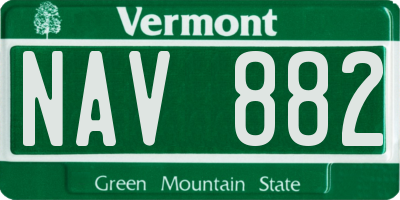 VT license plate NAV882