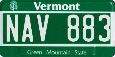 VT license plate NAV883
