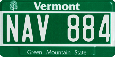VT license plate NAV884