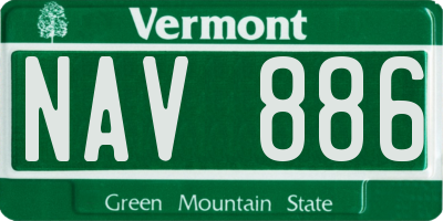 VT license plate NAV886