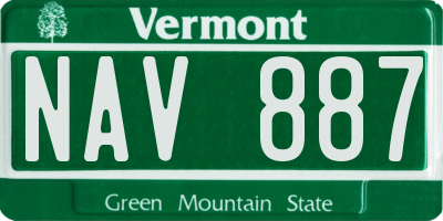 VT license plate NAV887