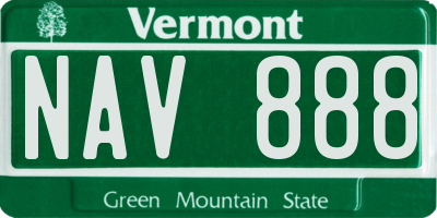 VT license plate NAV888
