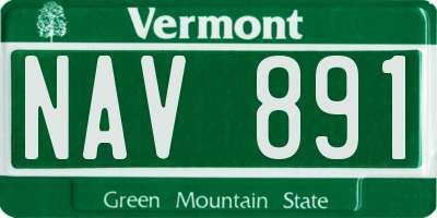 VT license plate NAV891
