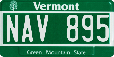 VT license plate NAV895