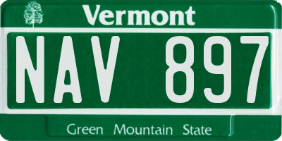 VT license plate NAV897