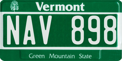 VT license plate NAV898