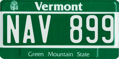VT license plate NAV899