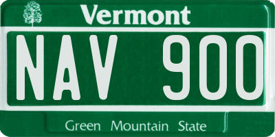 VT license plate NAV900