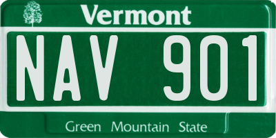 VT license plate NAV901