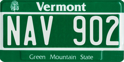 VT license plate NAV902