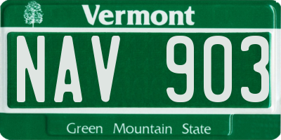 VT license plate NAV903