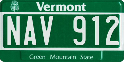 VT license plate NAV912