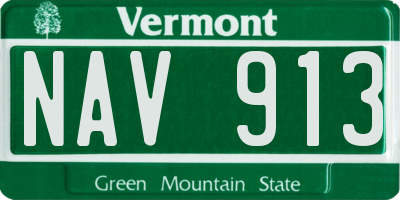 VT license plate NAV913
