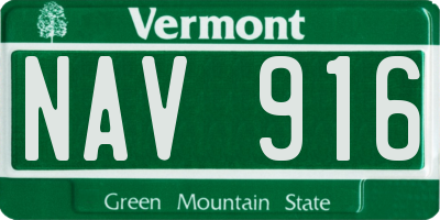 VT license plate NAV916