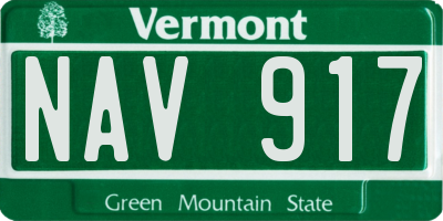 VT license plate NAV917