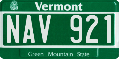VT license plate NAV921