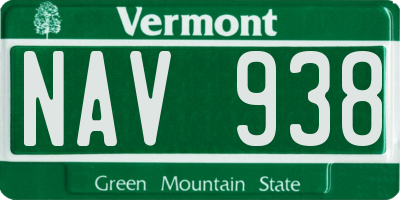 VT license plate NAV938