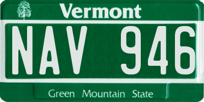 VT license plate NAV946