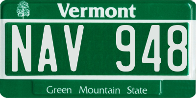 VT license plate NAV948