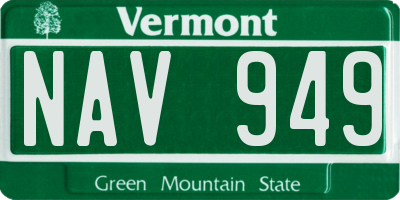 VT license plate NAV949