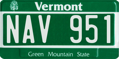 VT license plate NAV951