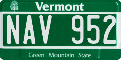 VT license plate NAV952