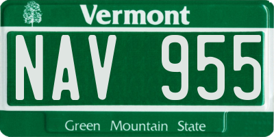VT license plate NAV955