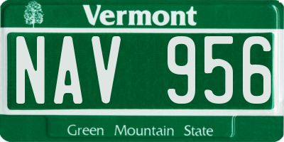 VT license plate NAV956