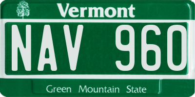 VT license plate NAV960