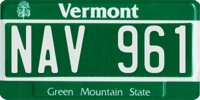 VT license plate NAV961