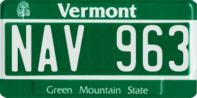 VT license plate NAV963