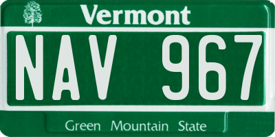 VT license plate NAV967