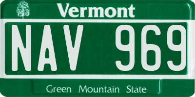VT license plate NAV969