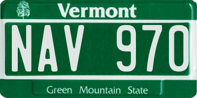 VT license plate NAV970