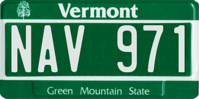 VT license plate NAV971
