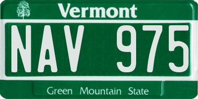 VT license plate NAV975