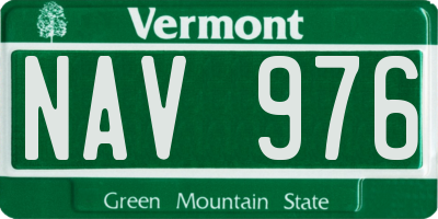 VT license plate NAV976