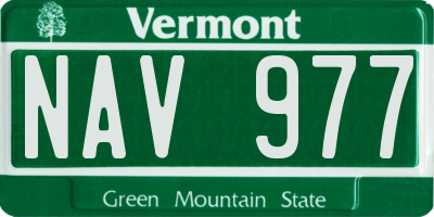 VT license plate NAV977