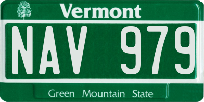 VT license plate NAV979
