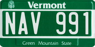VT license plate NAV991
