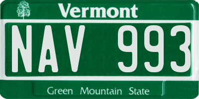 VT license plate NAV993
