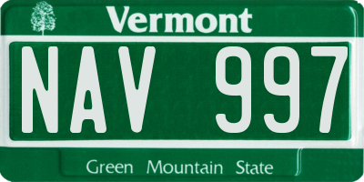 VT license plate NAV997