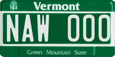 VT license plate NAW000