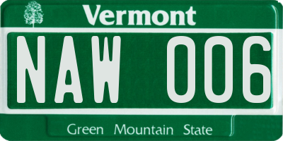 VT license plate NAW006