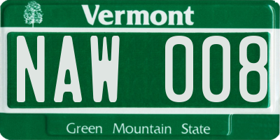 VT license plate NAW008