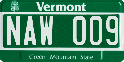 VT license plate NAW009