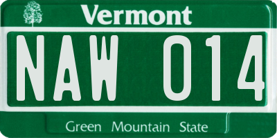 VT license plate NAW014