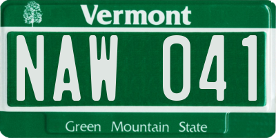 VT license plate NAW041