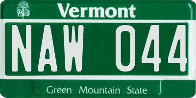 VT license plate NAW044