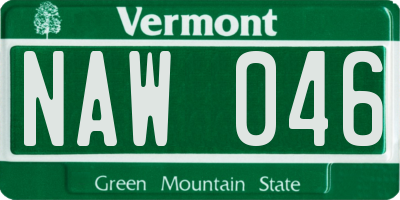 VT license plate NAW046
